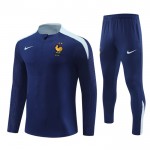 Frankreich Training Sweatshirts Viertelreißverschluss 2024-25 Navy